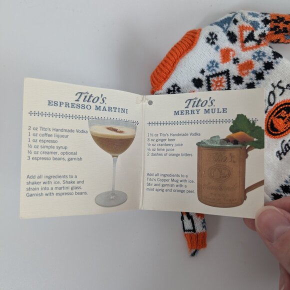 Titos Handmade Vodka Mini Knit Bottle Sweater Ugly Christmas Holiday Sweater NWT - Picture 3 of 3